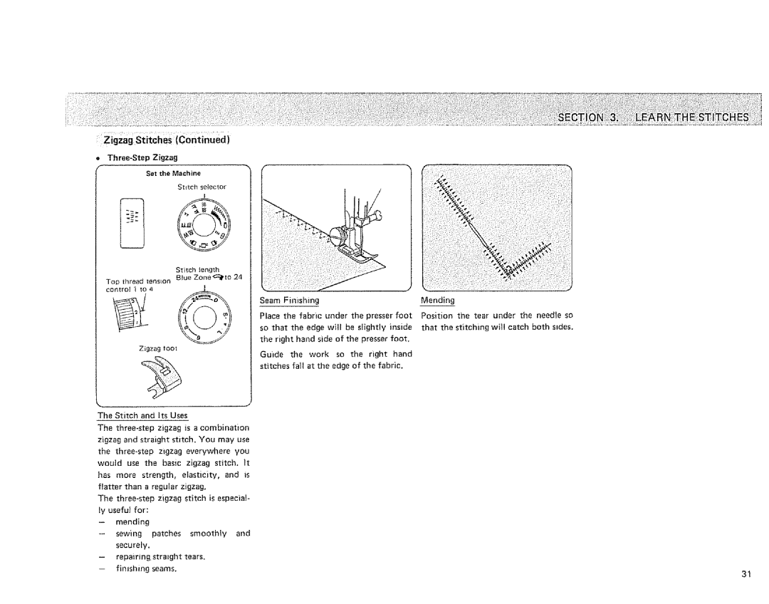 Sears 385.128418 owner manual Zigzag Stitches 