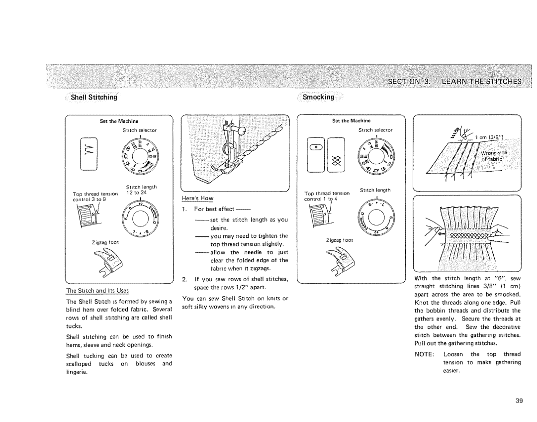 Sears 385.128418 owner manual Sheii Stitching 