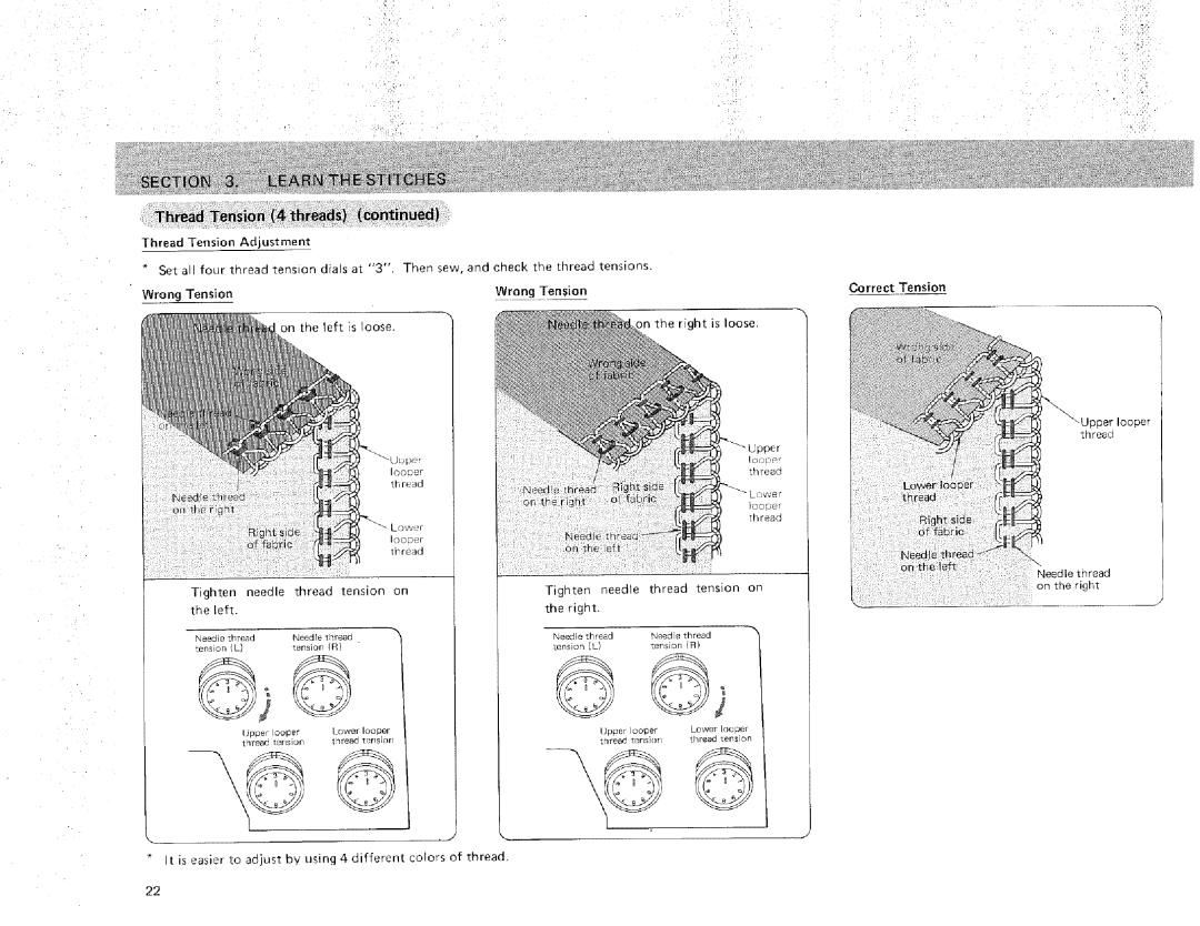 Sears 385.16631 owner manual 71i, Thread Tension threadS 