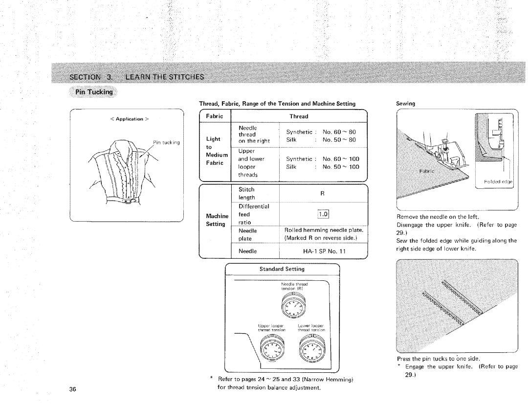 Sears 385.16631 owner manual Light, To Medium Fabric Machine Setting 