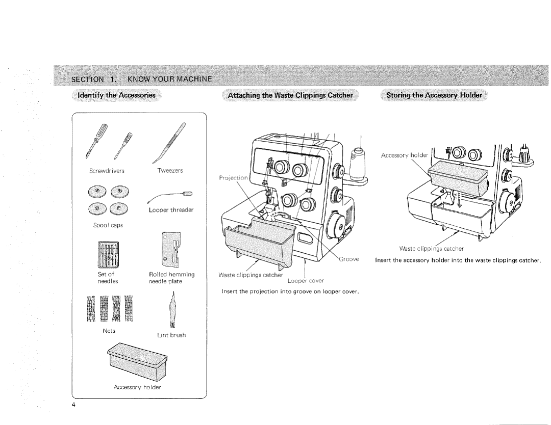 Sears 385.16631 owner manual Accessory holder 