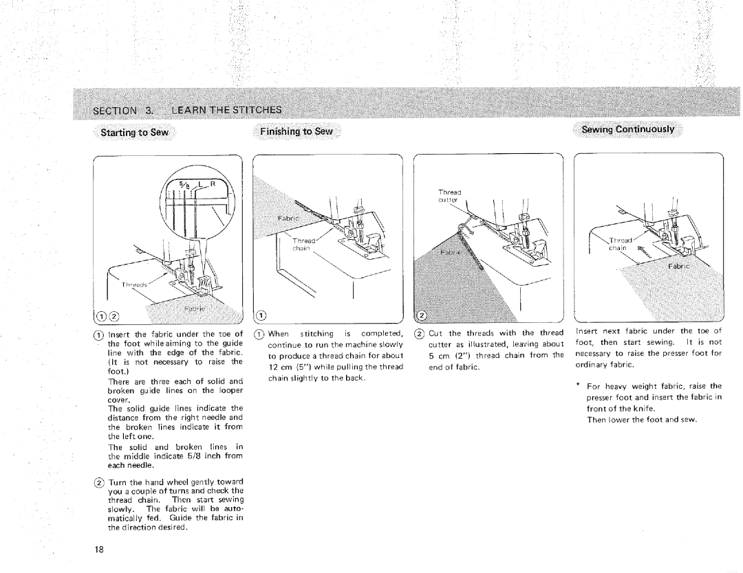 Sears 385.16631 owner manual Section, Finishing to Sew, weight 