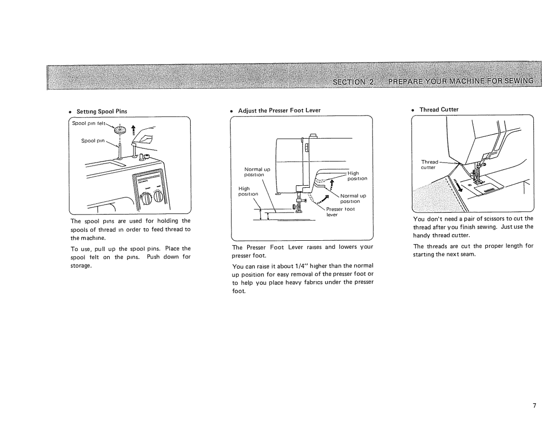 Sears 385.17724 owner manual SettingSpool Pins 