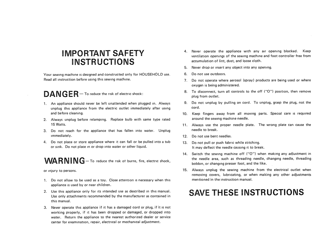 Sears 385.17724 owner manual Important Safety nNSTRUCTIONS, Into 