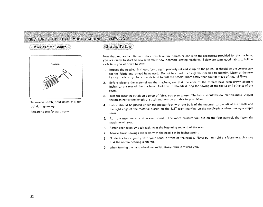 Sears 385.17724 owner manual Reverse 