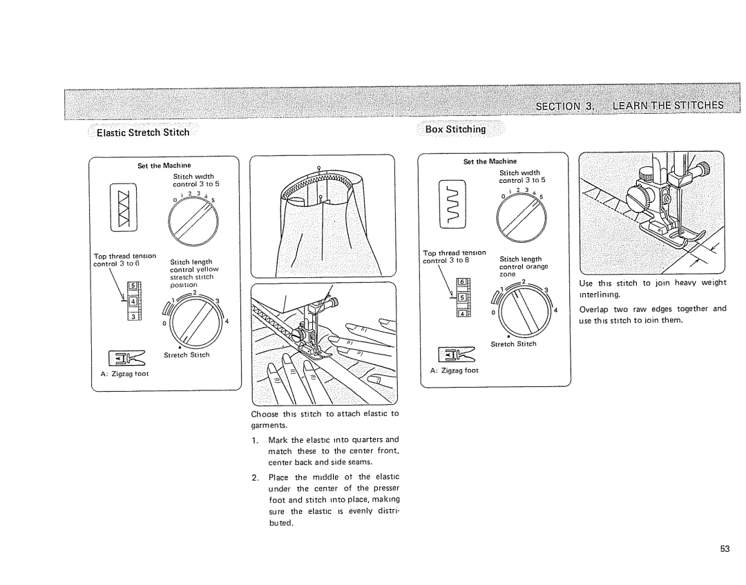 Sears 385.17724 owner manual Elastic Stretch Stitch 