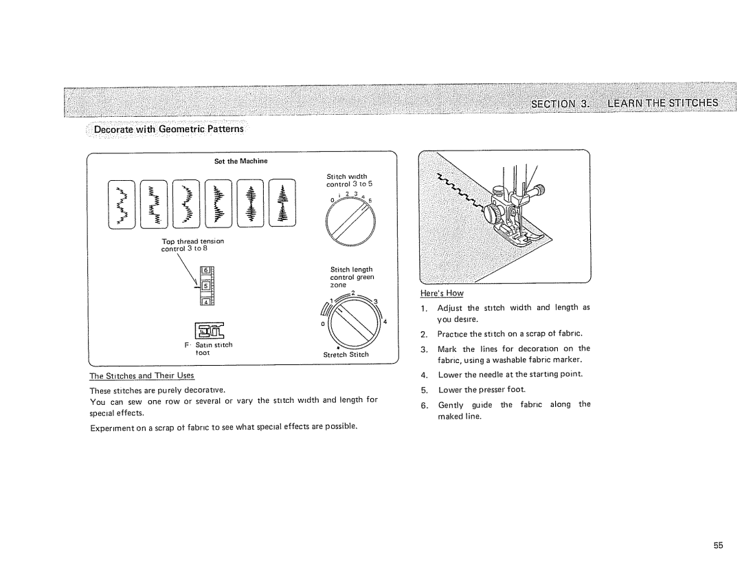 Sears 385.17724 owner manual Stitch length control 9teen 