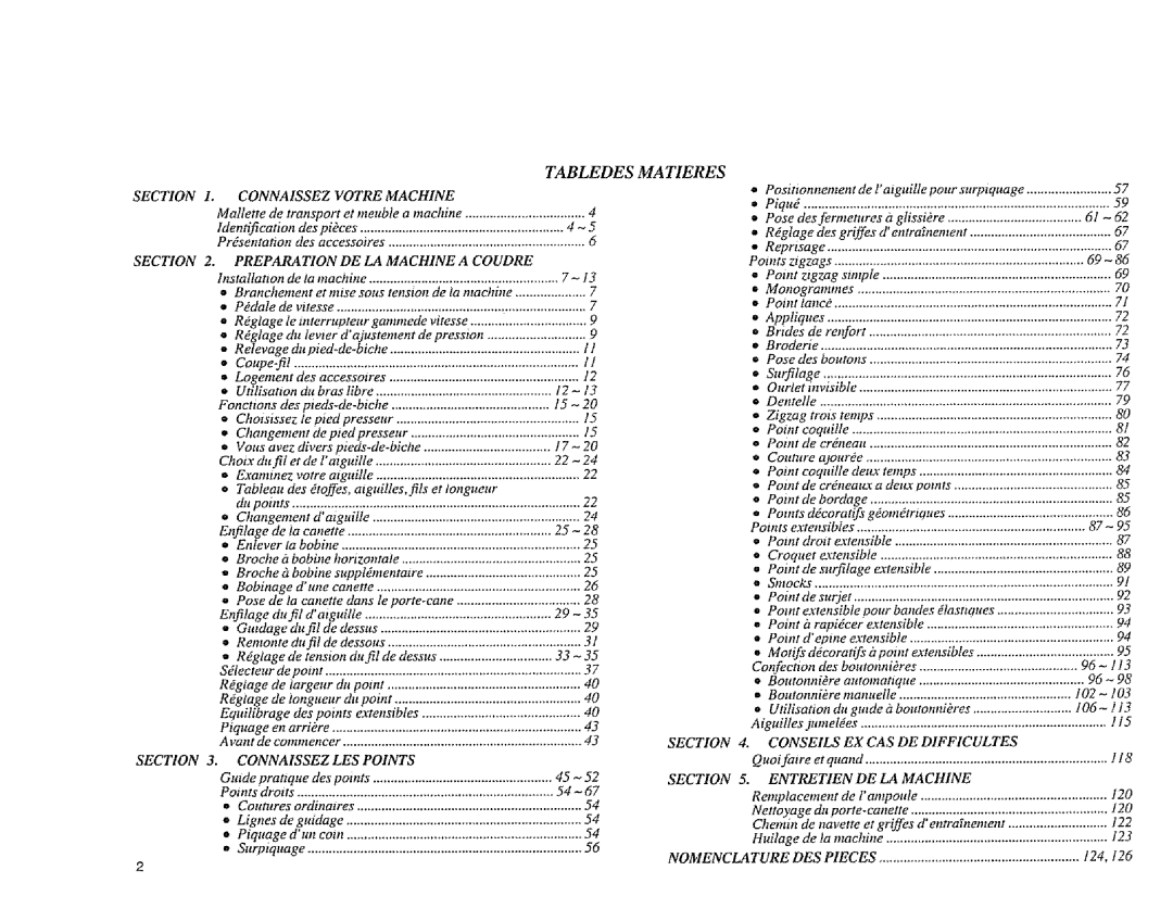 Sears 385.1883 Positionnetnentdelaiguillepoursupiquage, Pose Desfermetures, Reglage des griffes dentrawment, 113, 106-1 