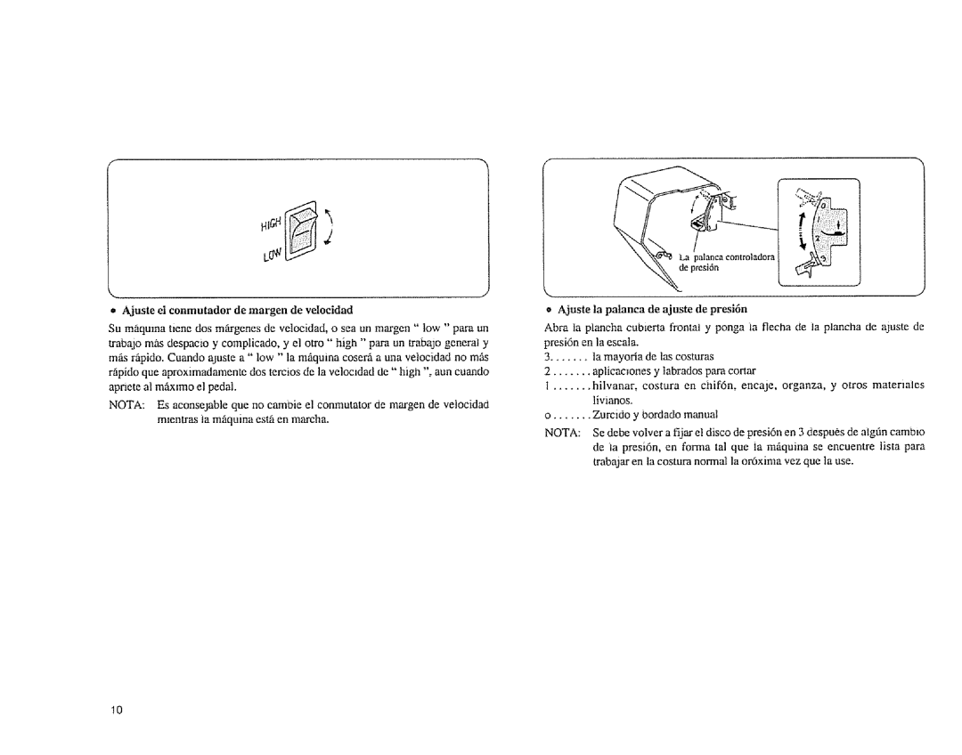 Sears 385.1883 manual La palanca controladora de presi6n 