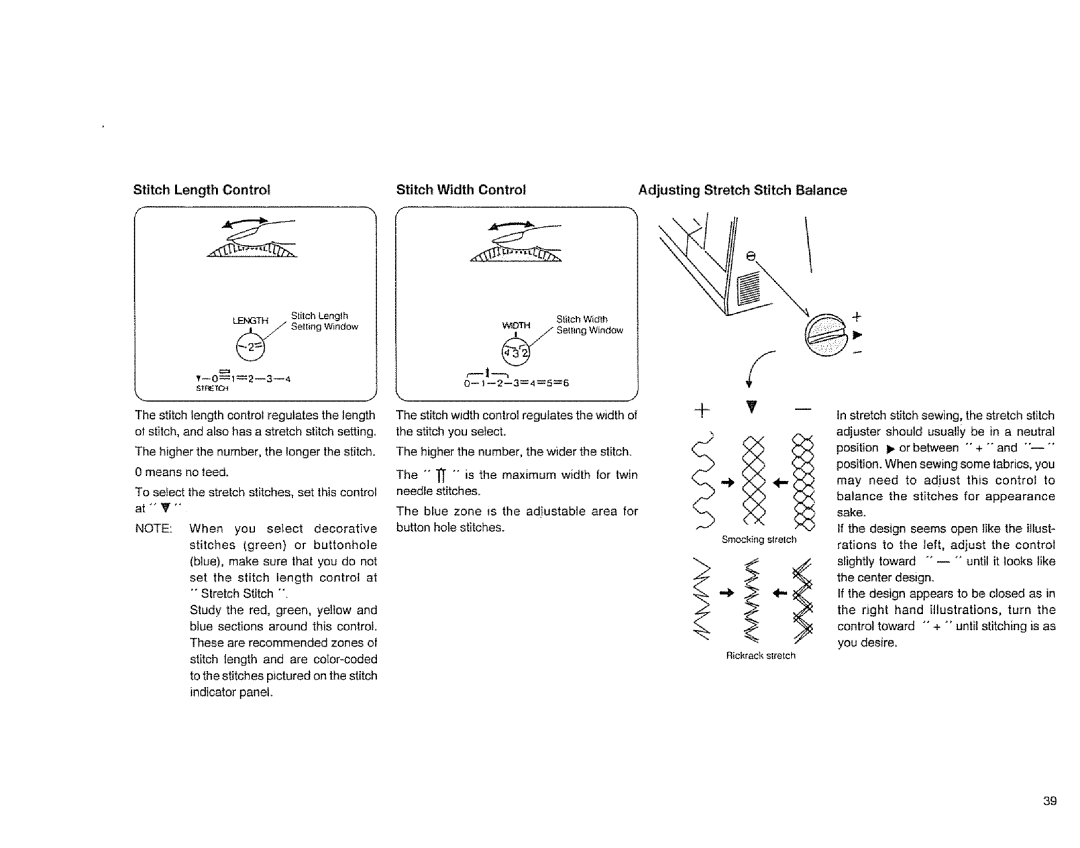 Sears 385.1883 manual Adjusting Stretch Stitch Balance, Stitch Length Control, Like 