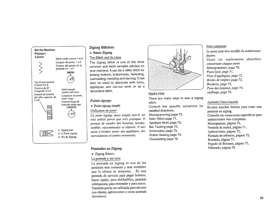 Sears 385.1883 manual Rdgiages, Ajus/es, Control largo de 