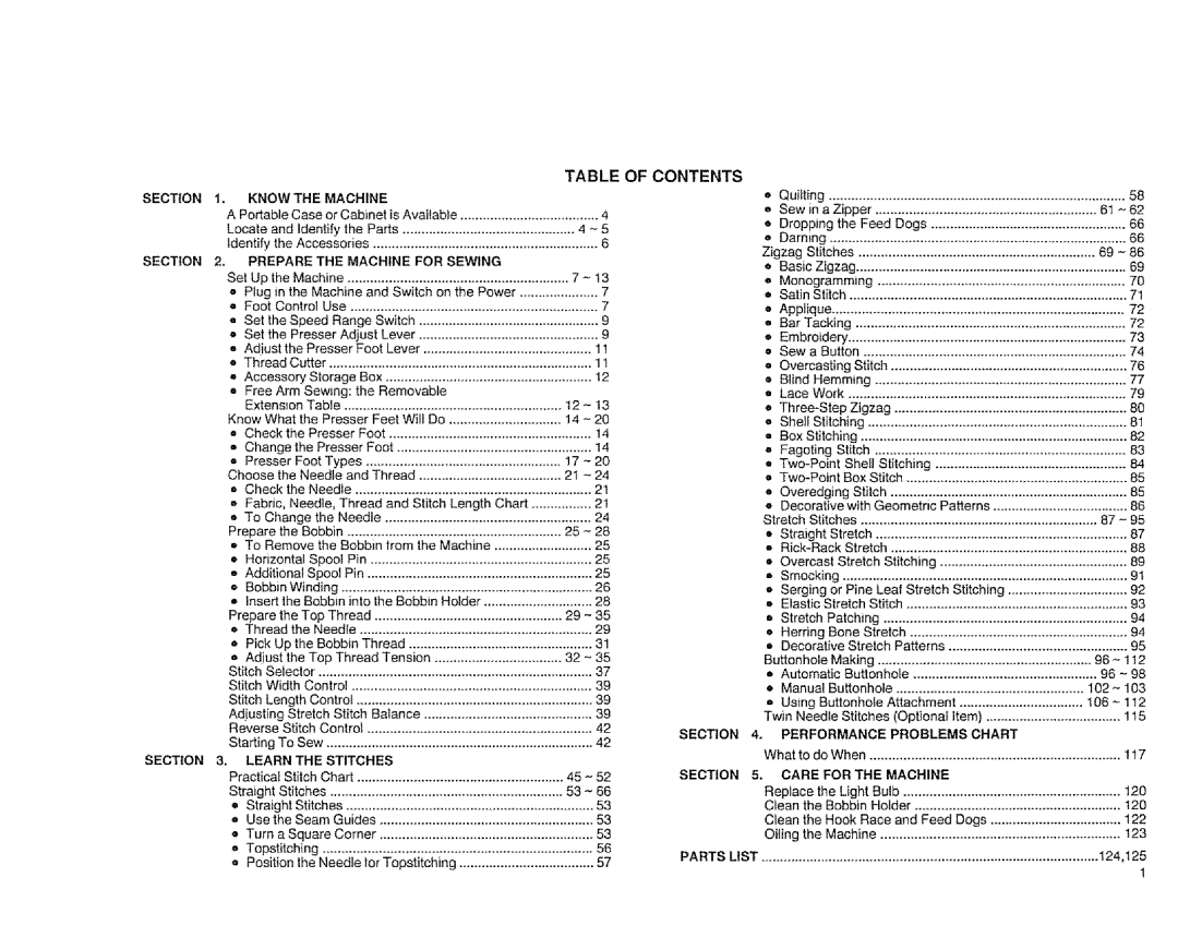 Sears 385.1883 manual Contents 