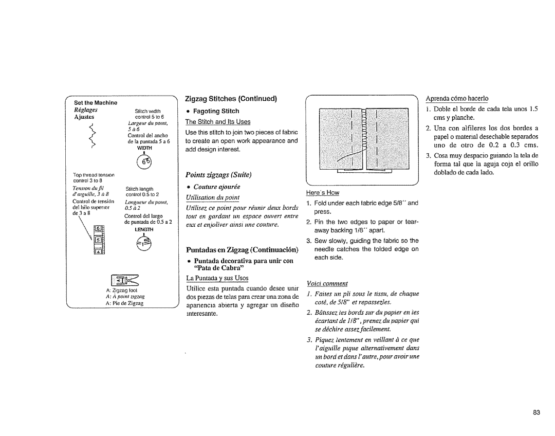 Sears 385.1883 manual 5a6, Control de ancho 