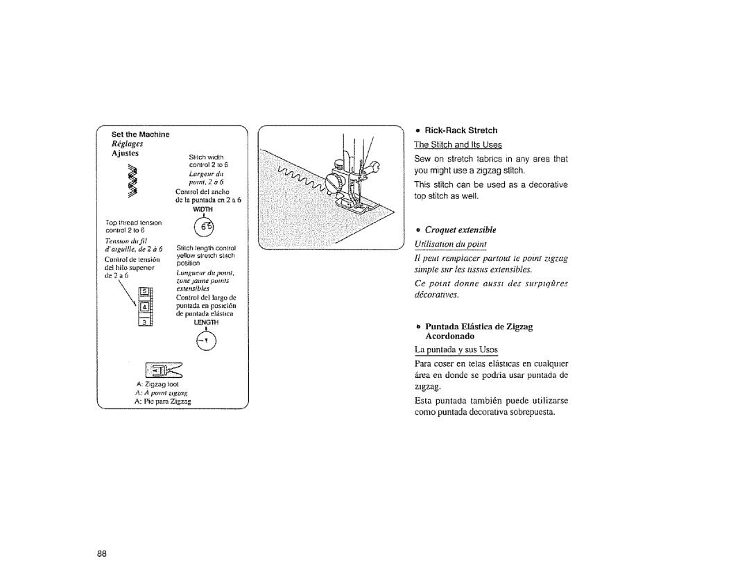 Sears 385.1883 manual Rgfages, Control de ancho 