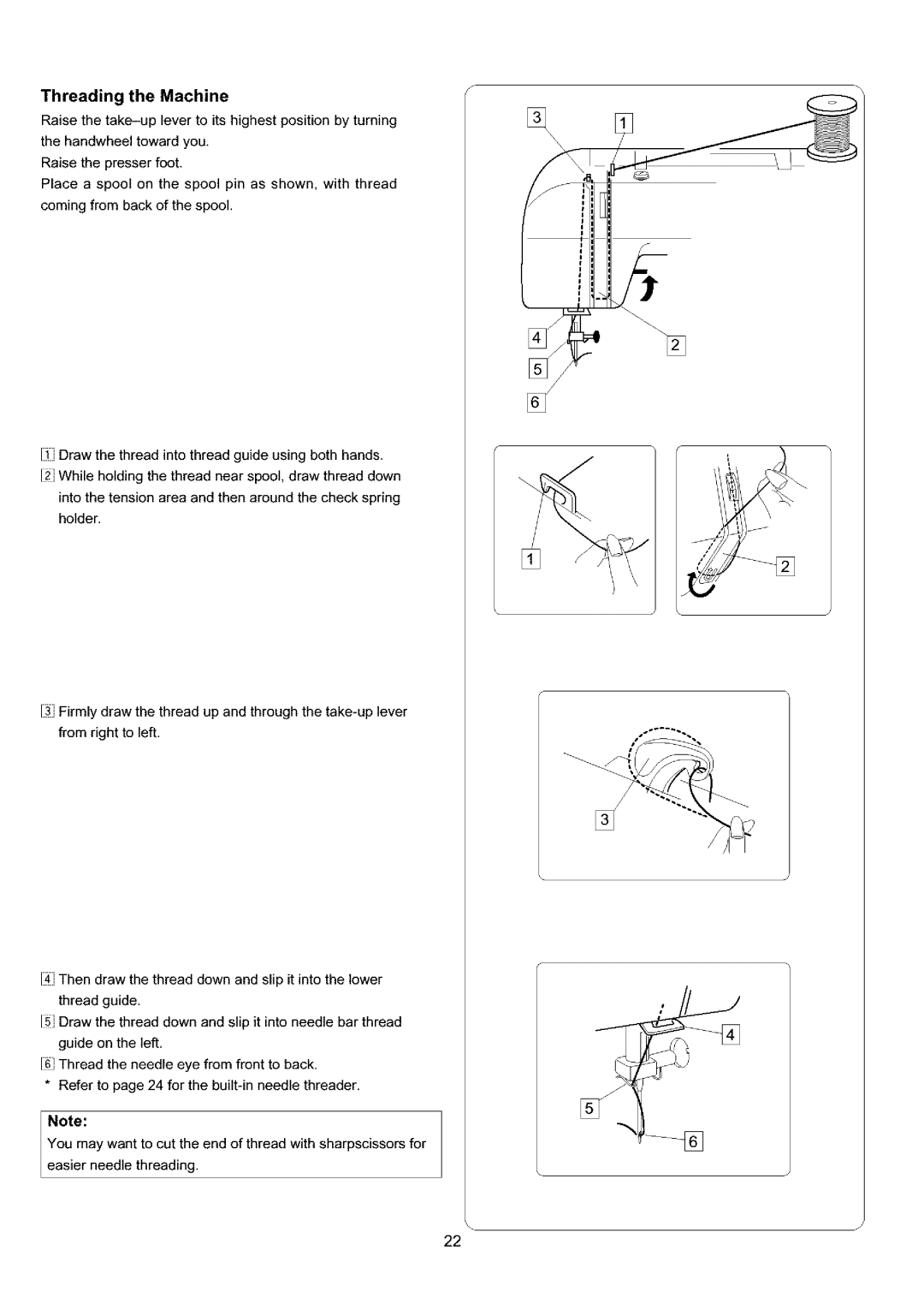 Sears 385.4052LX200 owner manual Threading the Machine 