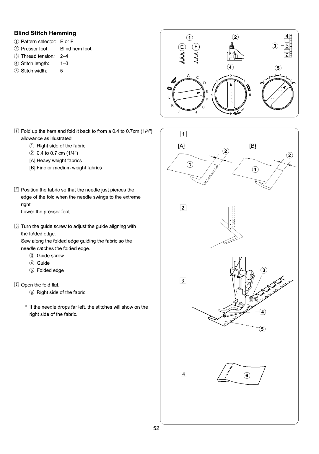 Sears 385.4052LX200 owner manual Blind Stitch Hemming 