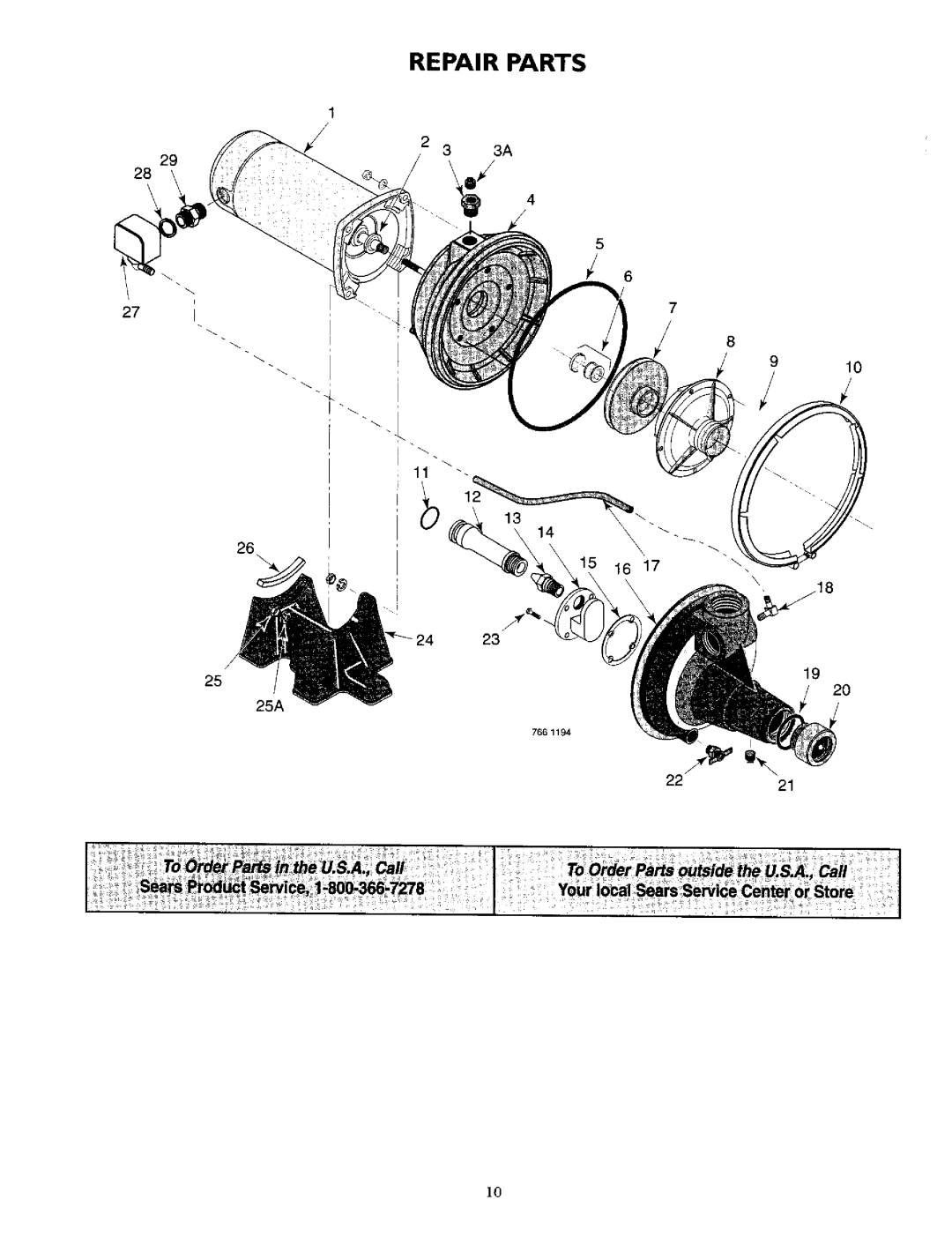 Sears 390.2518, 390.2514 owner manual Repair Parts 