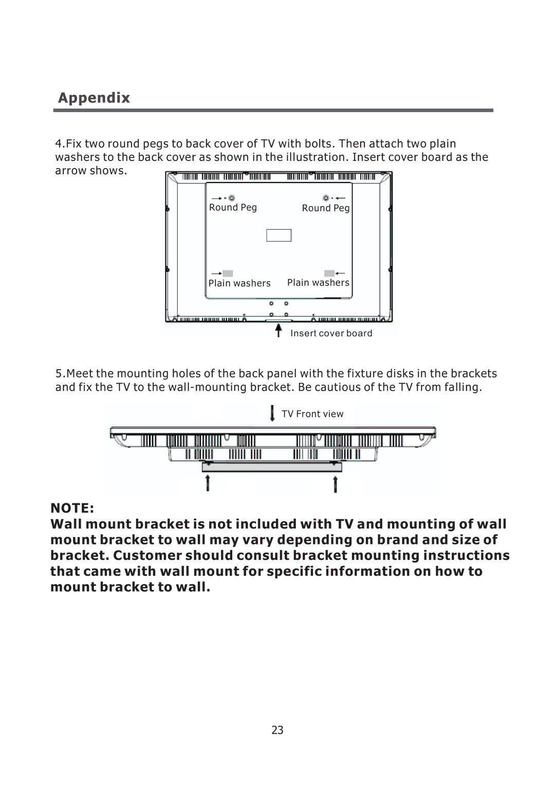 Sears 40LE45S user manual Round Peg Plain washers 