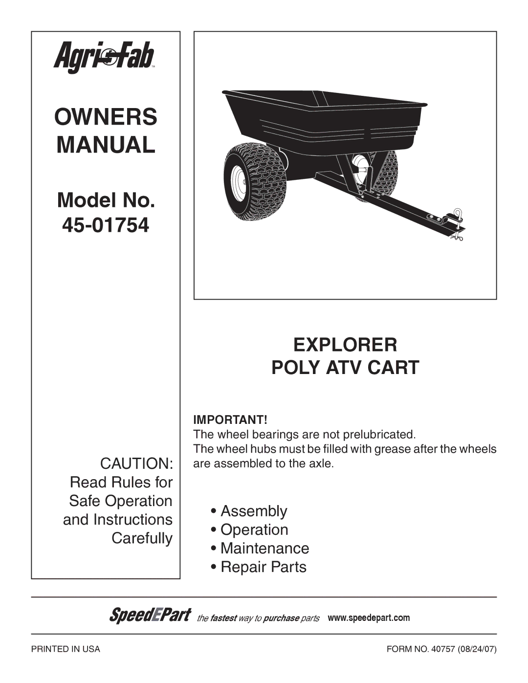 Sears 45-01754 owner manual Model No 