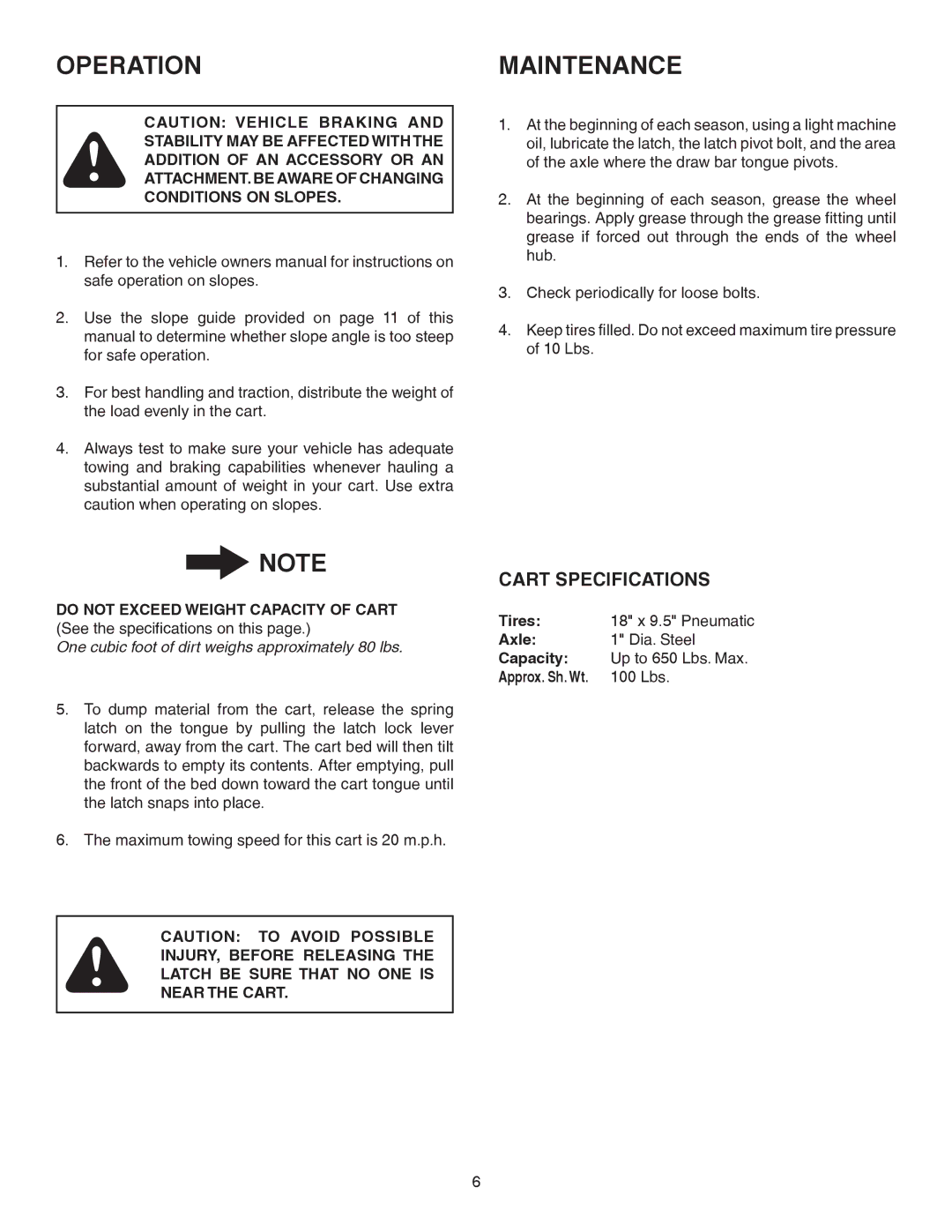 Sears 45-01754 owner manual Operationmaintenance 