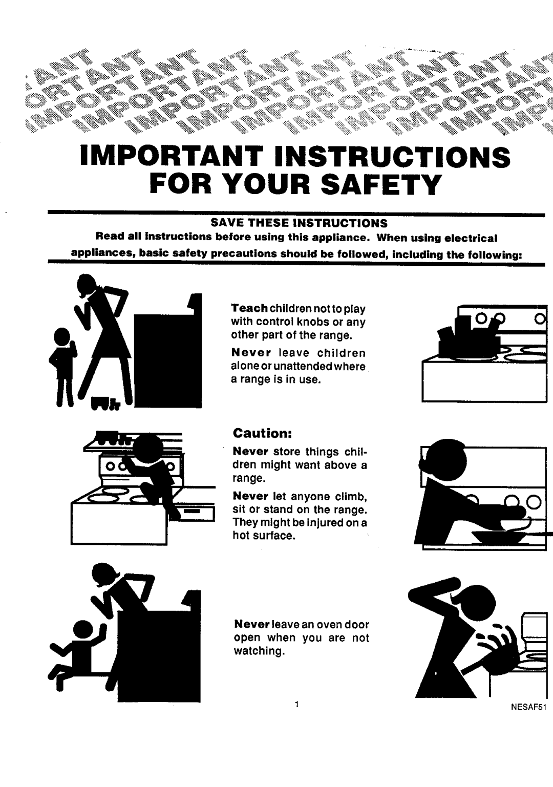 Sears 45320, 45321, 45221 warranty Important Instructions for Your Safety 