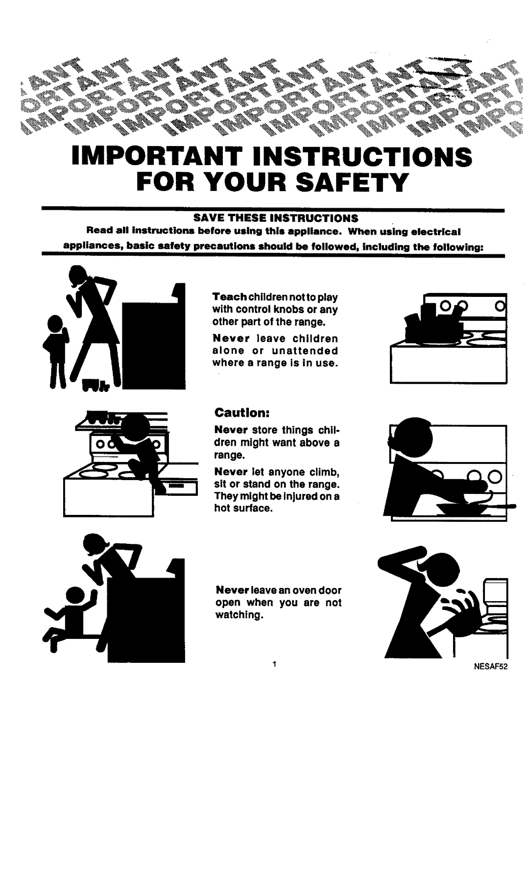 Sears 45521, 45520 warranty Important Instructions for Your Safety 