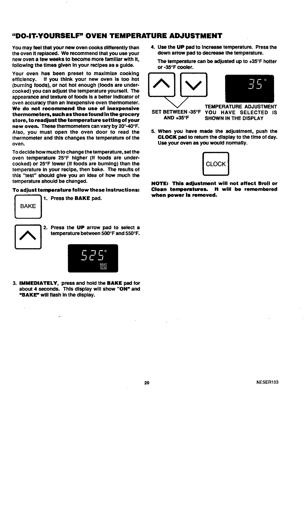 Sears 45520, 45521 warranty DO-IT-YOURSELFOVEN Temperature Adjustment 