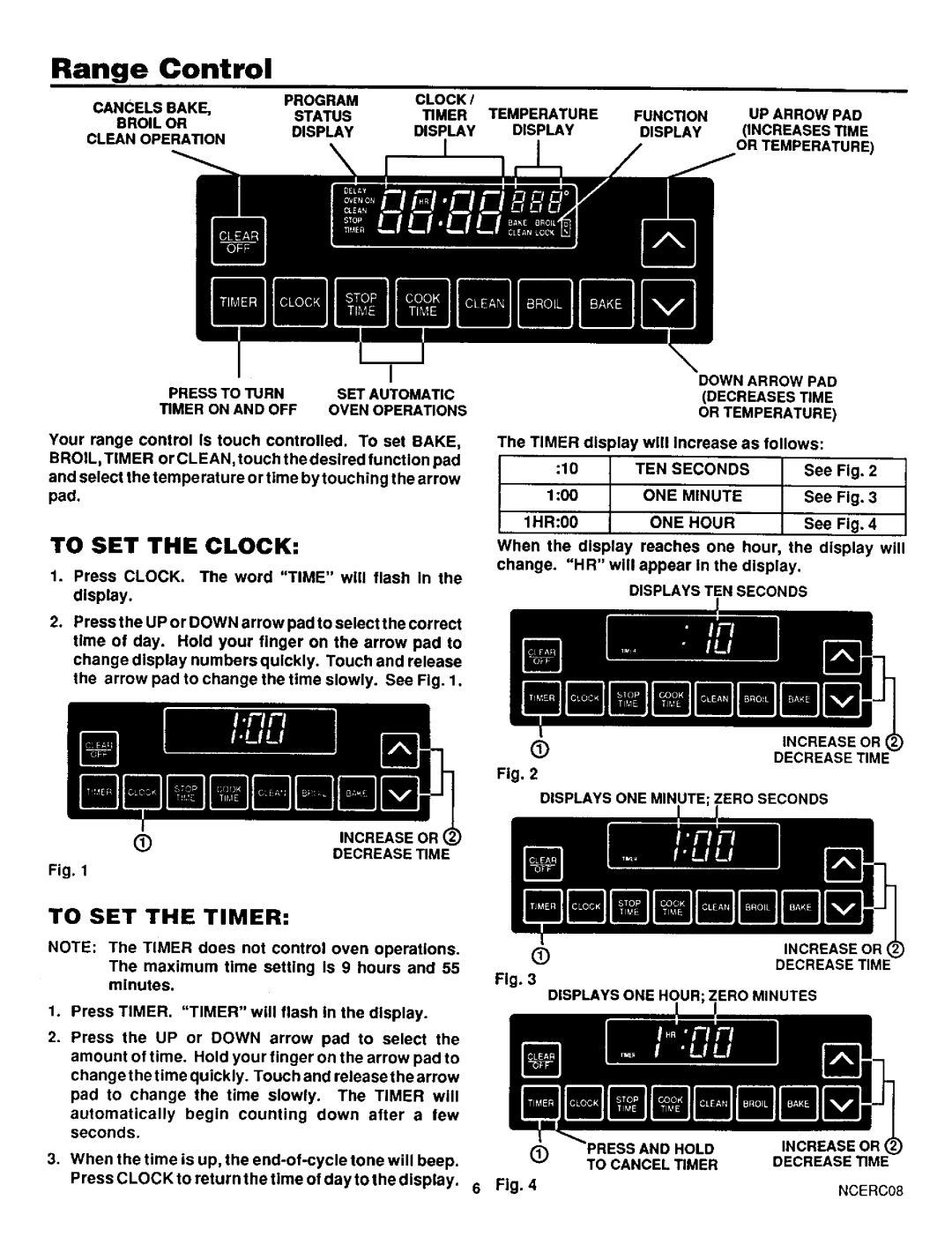 Sears 45520, 45521 warranty To SET the Clock 