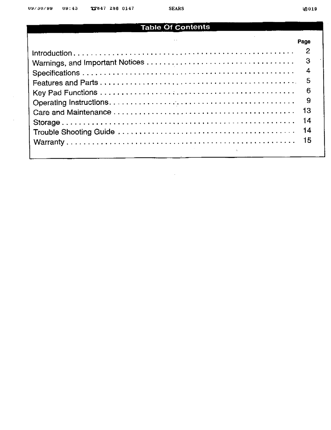 Sears 461-5949 operating instructions Introduction 