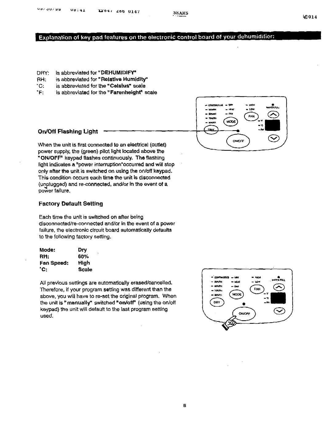 Sears 461-5949 operating instructions Is abbreviated for the Farenheight mscale 