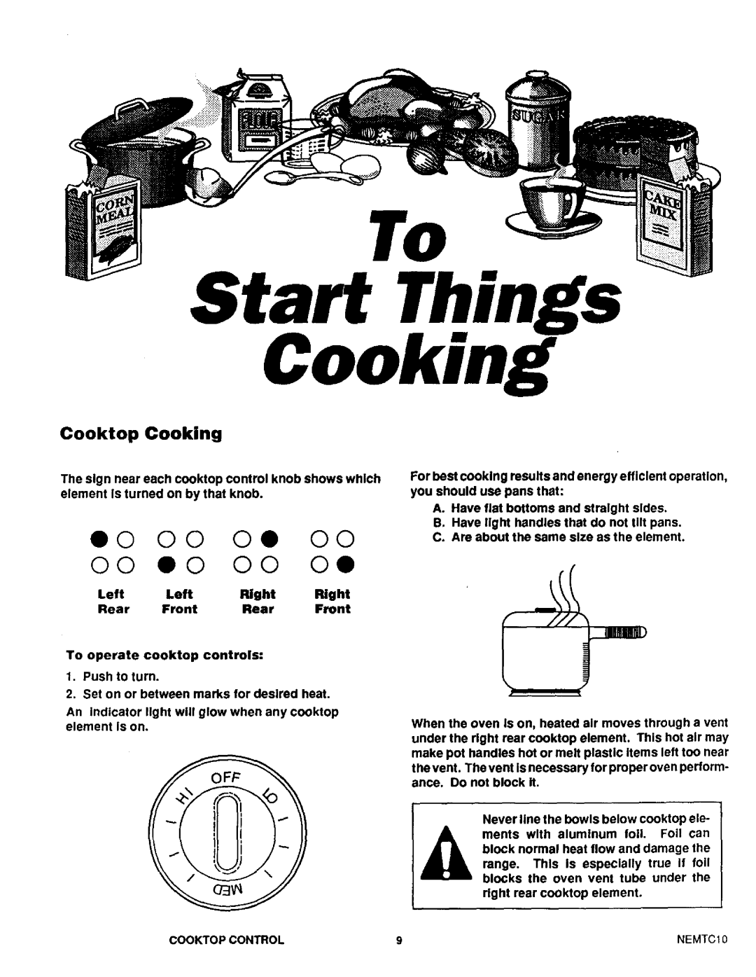 Sears 46520, 46525, 46521 warranty Start Things Cooking 