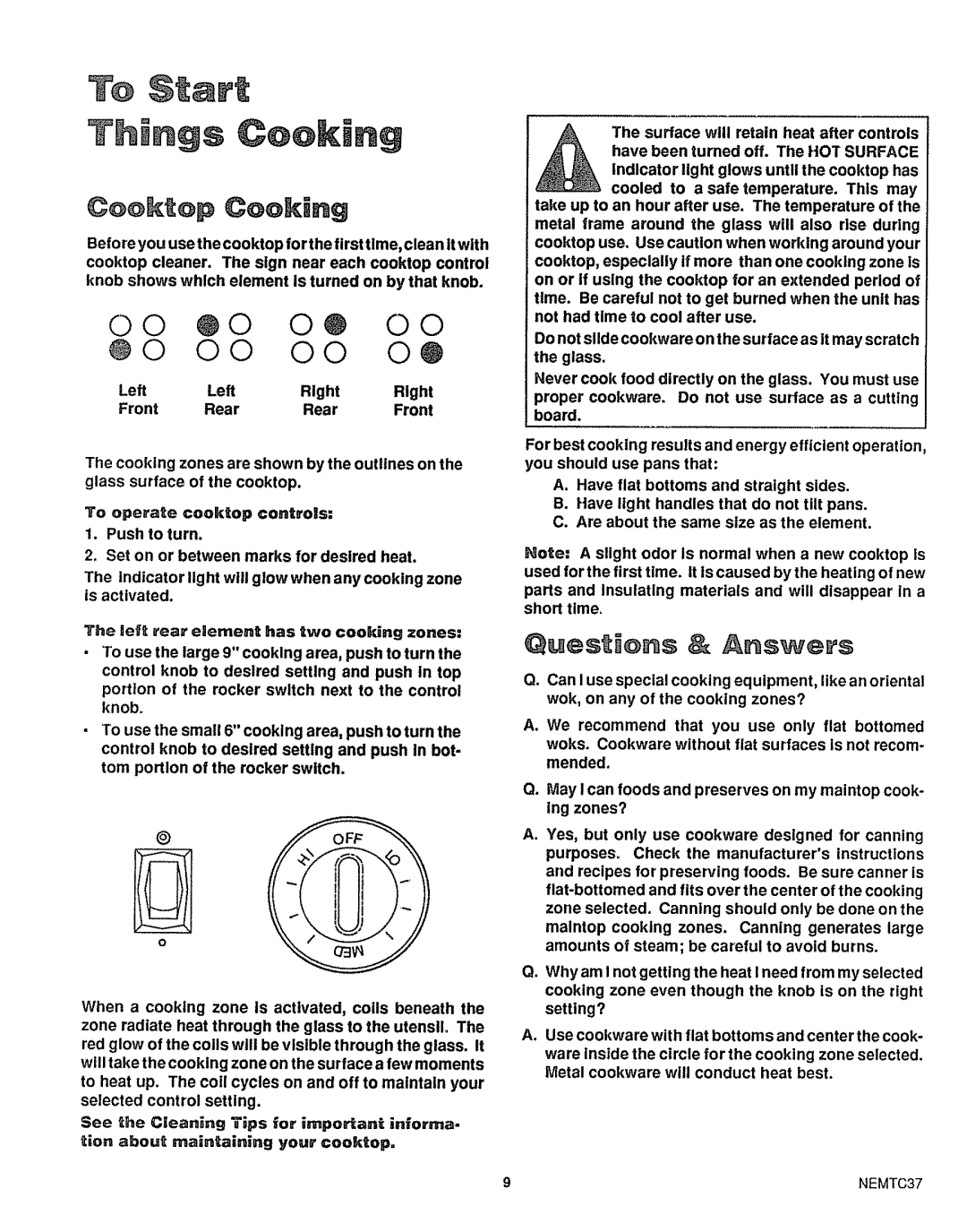 Sears 46729, 46725 manual To Start Things Cooking 