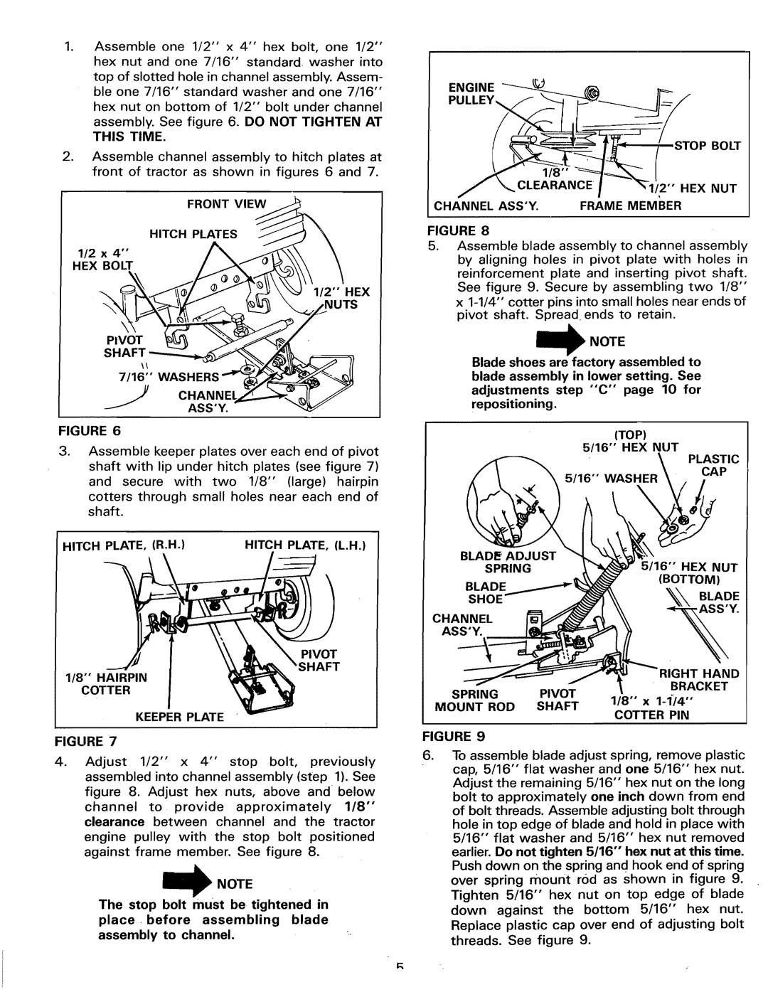 Sears 486.244062 owner manual This Time, Front View Hitch Plates HEX Bolt, Assy, Hitch PLATE, L.H, Clearance 