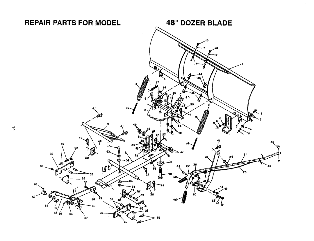 Sears 486.24412 owner manual Repair Parts for Model Dozer Blade 