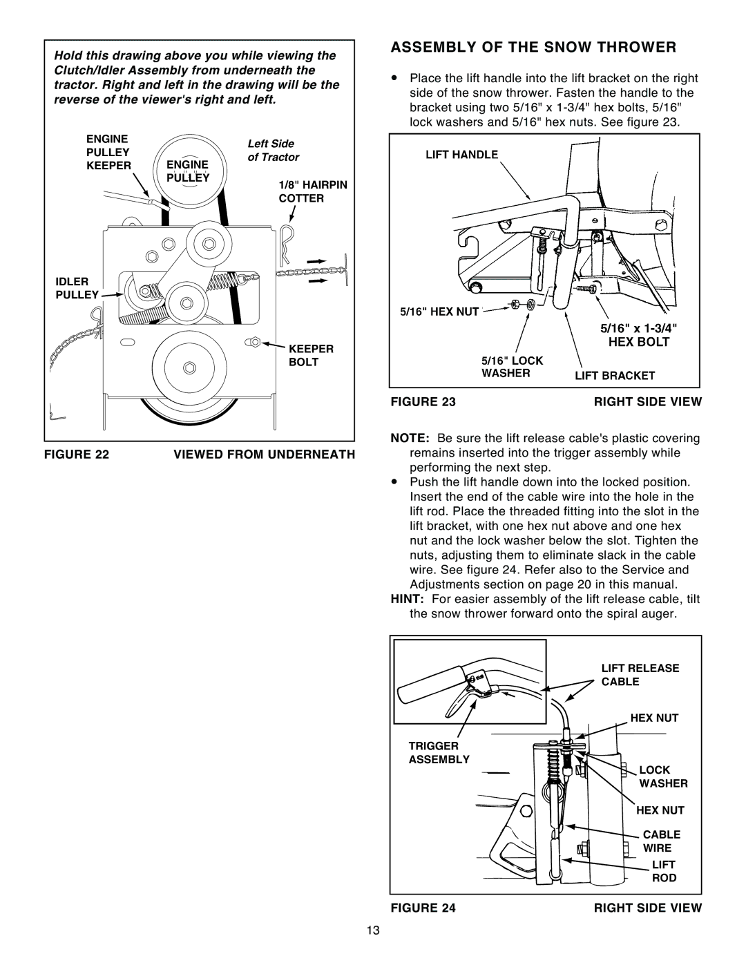 Sears 486.248392 owner manual Assembly of the Snow Thrower, Engine, Pulley 