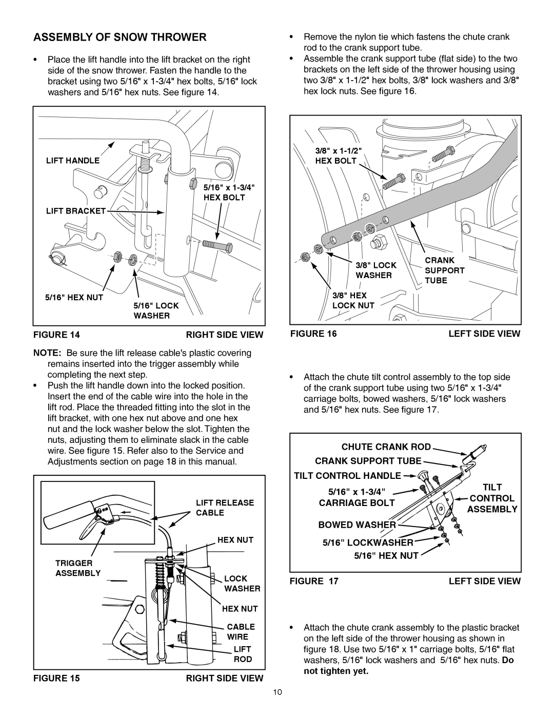 Sears 486.248463 owner manual Assembly of Snow Thrower 