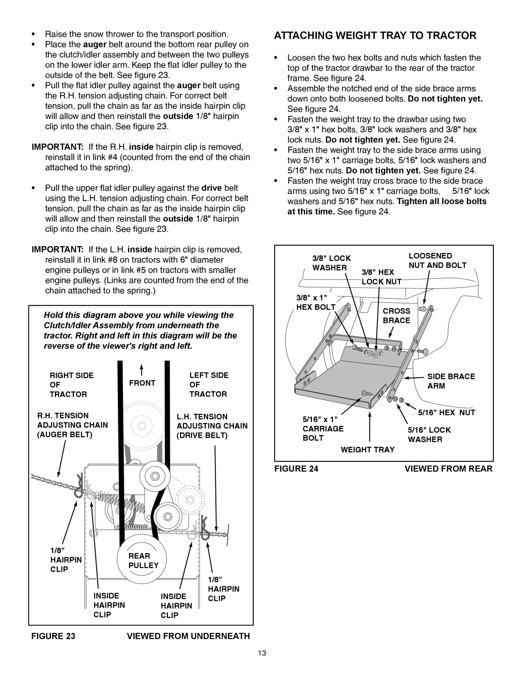 Sears 486.248463 owner manual Attaching Weight Tray to Tractor 