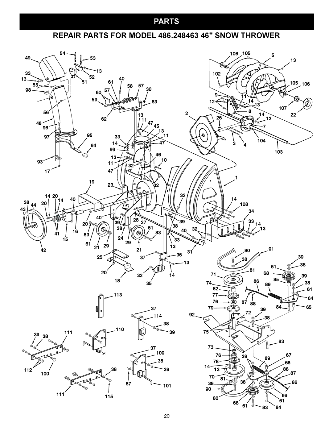 Sears 486.248463 owner manual Parts 