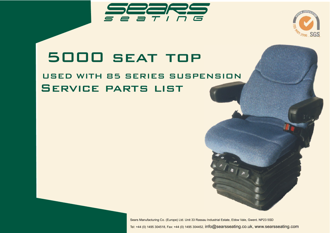 Sears 5000 manual Used with 85 Series Suspension 