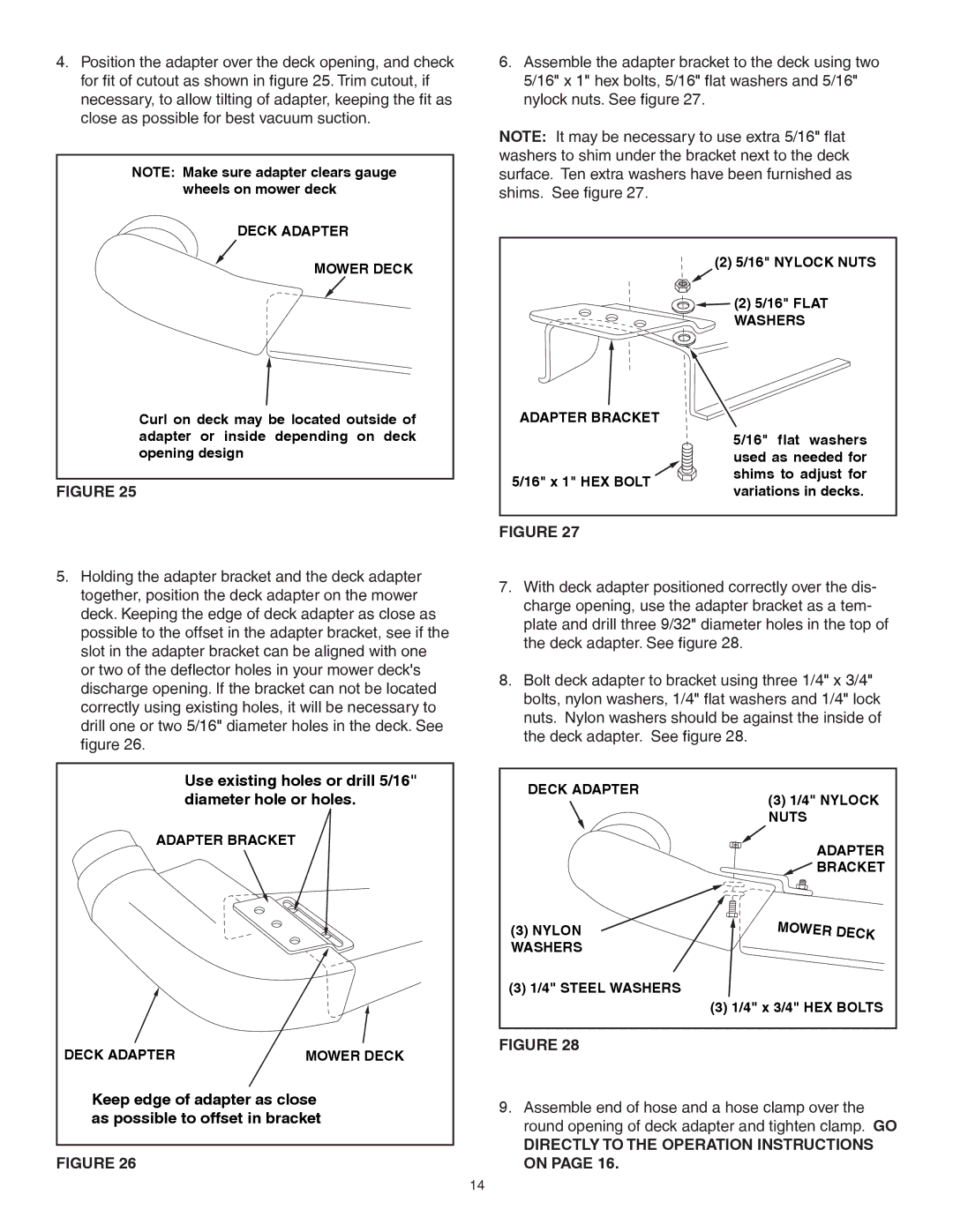 Sears 502493, 552493 manual Directly to the Operation Instructions on, Adapter Bracket 