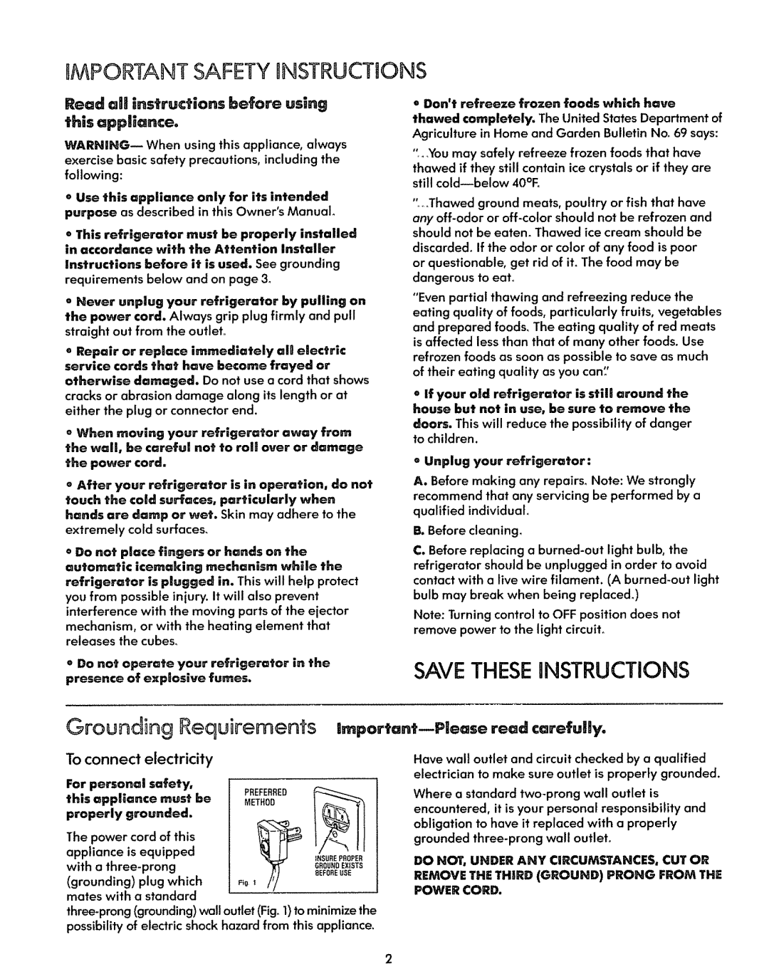 Sears 50478, 50471 warranty NMPORTANT Safety Nstructons, Read aft insttructions before using this appllance 