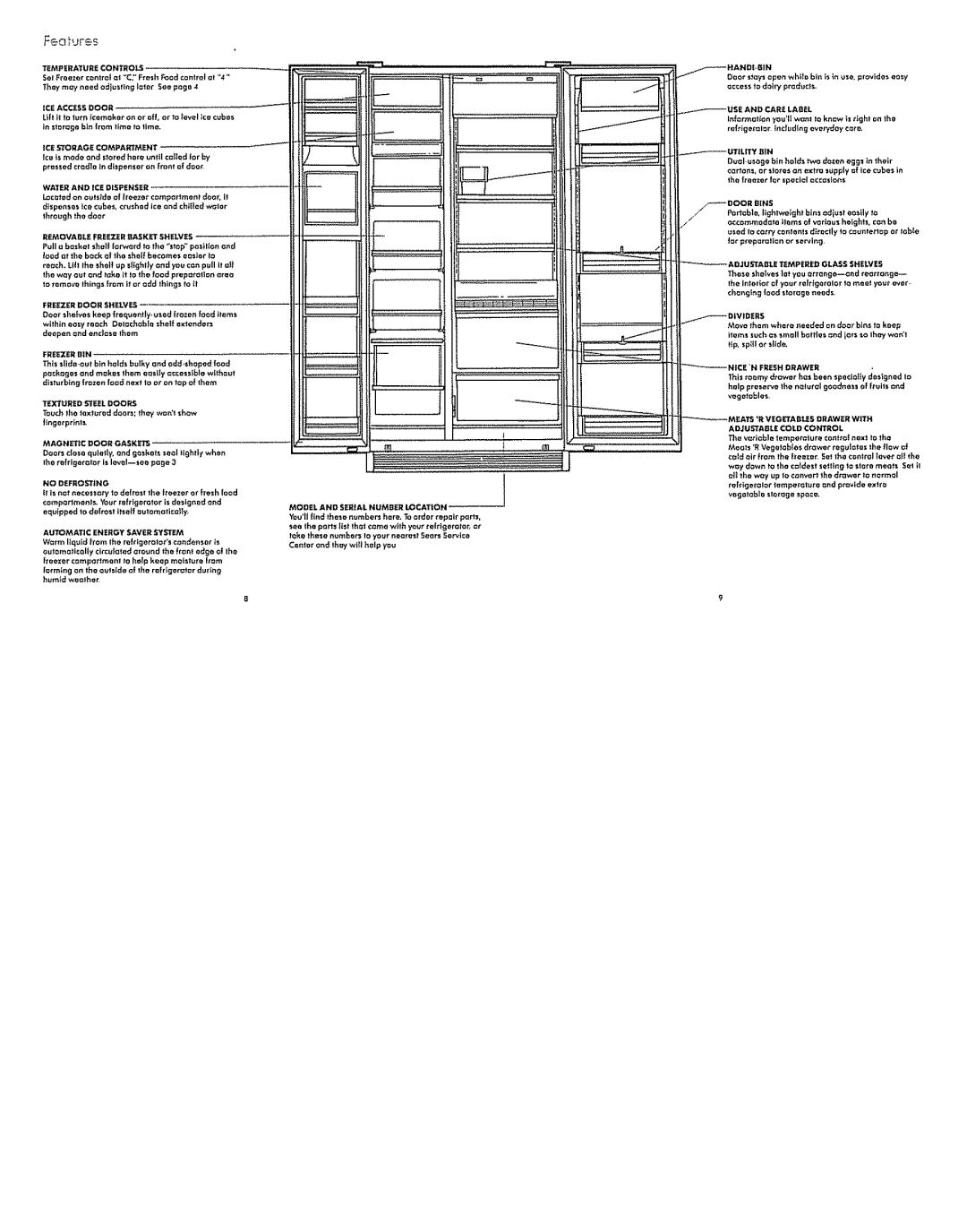 Sears 50478, 50471 warranty Feojres 