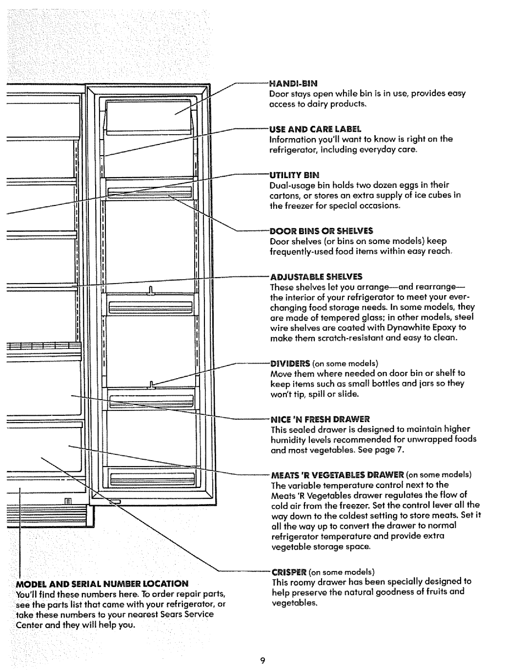 Sears 51271, 51278 manual Handi-Bin 