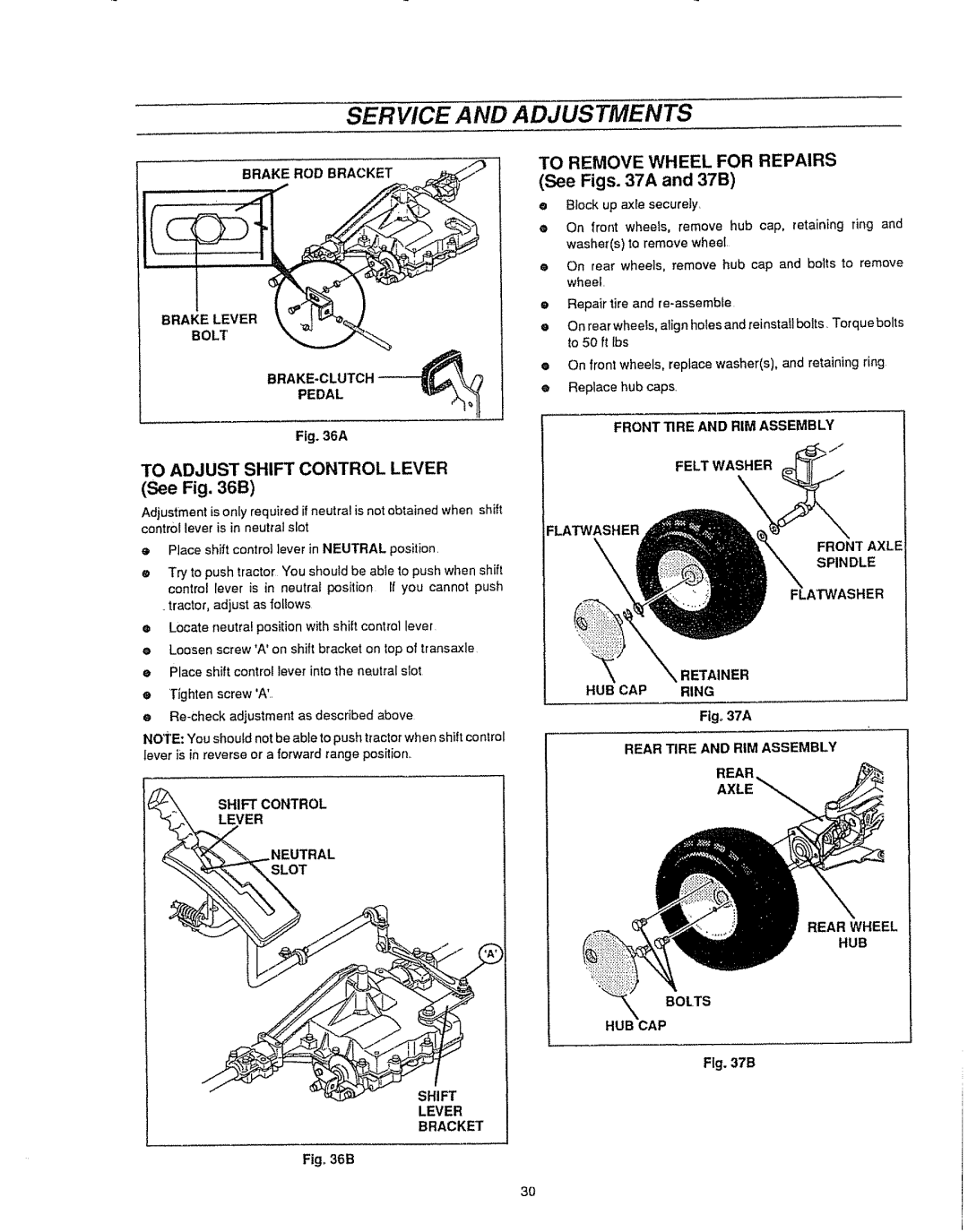 Sears 536.25587 owner manual Lever, Bracket, Figo37A 