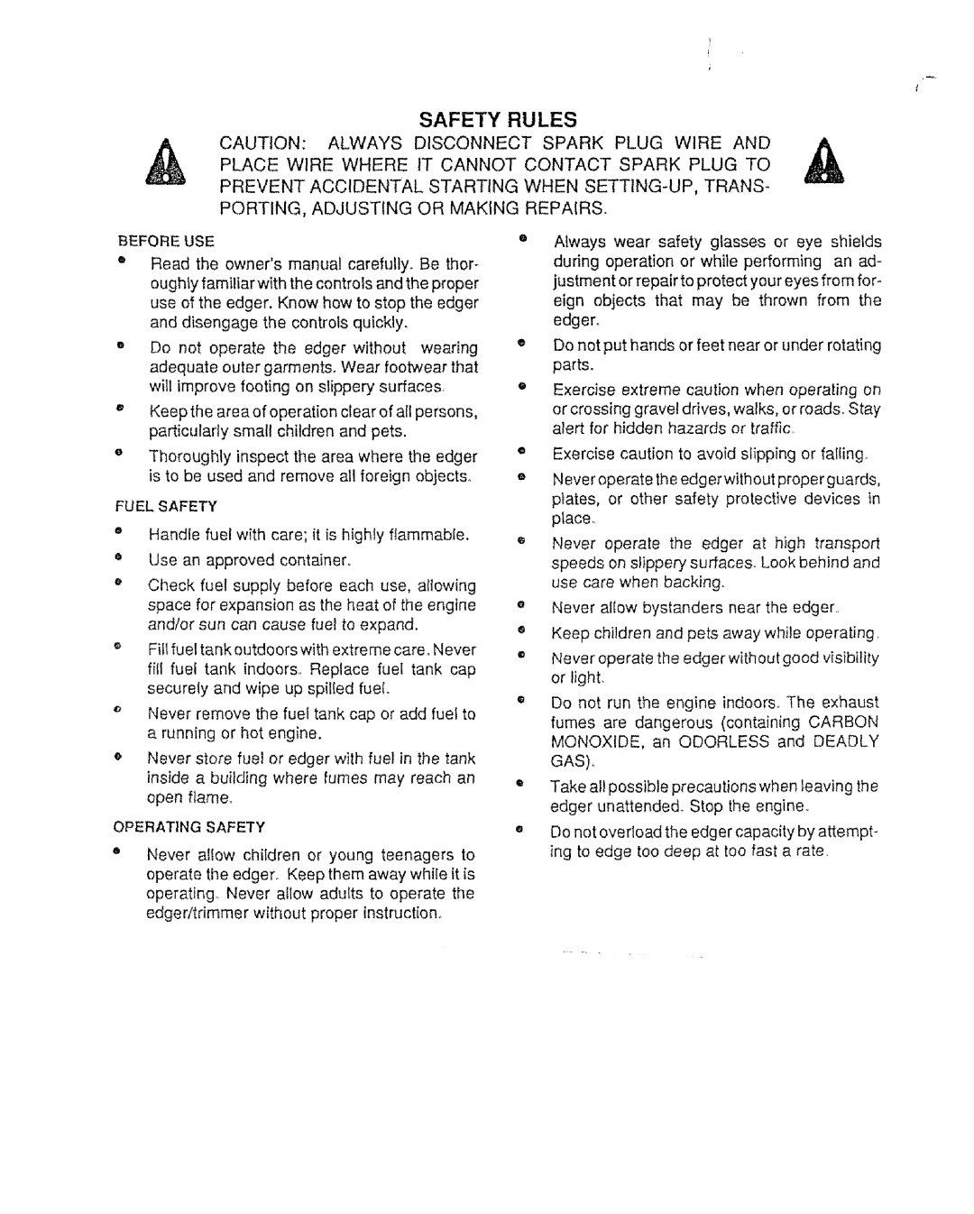 Sears 536.79751 owner manual Safety Rules 