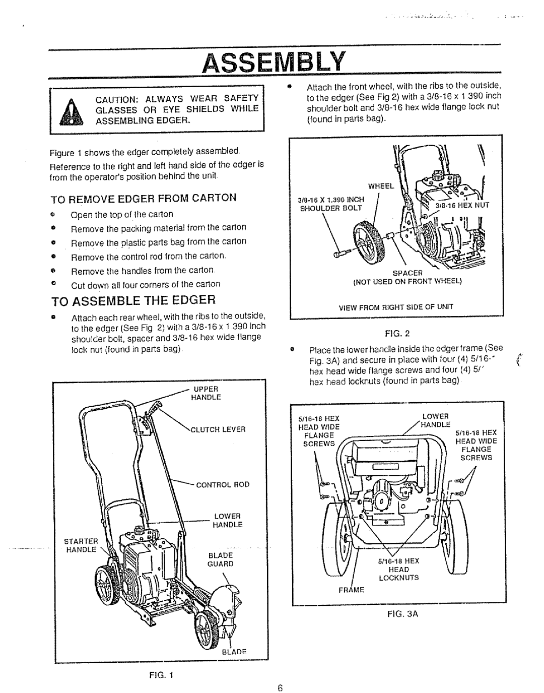 Sears 536.79751 owner manual To Assemble The Edger 