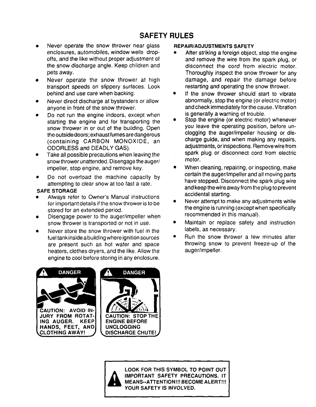 Sears 536.886331 owner manual Safety Rules 