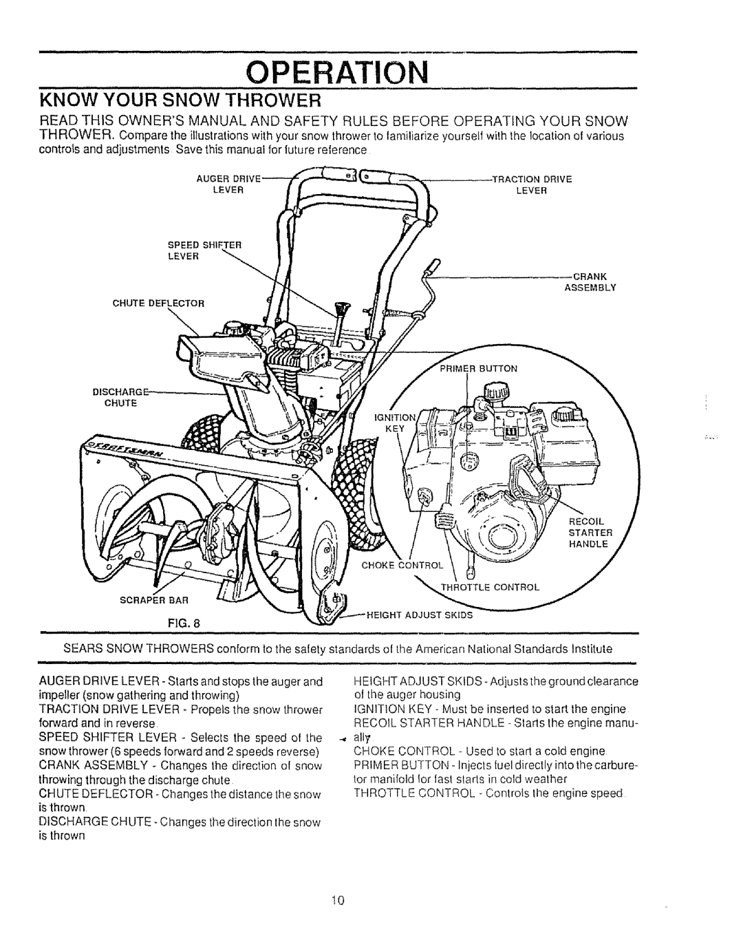 Sears 536.886531 owner manual Operation 