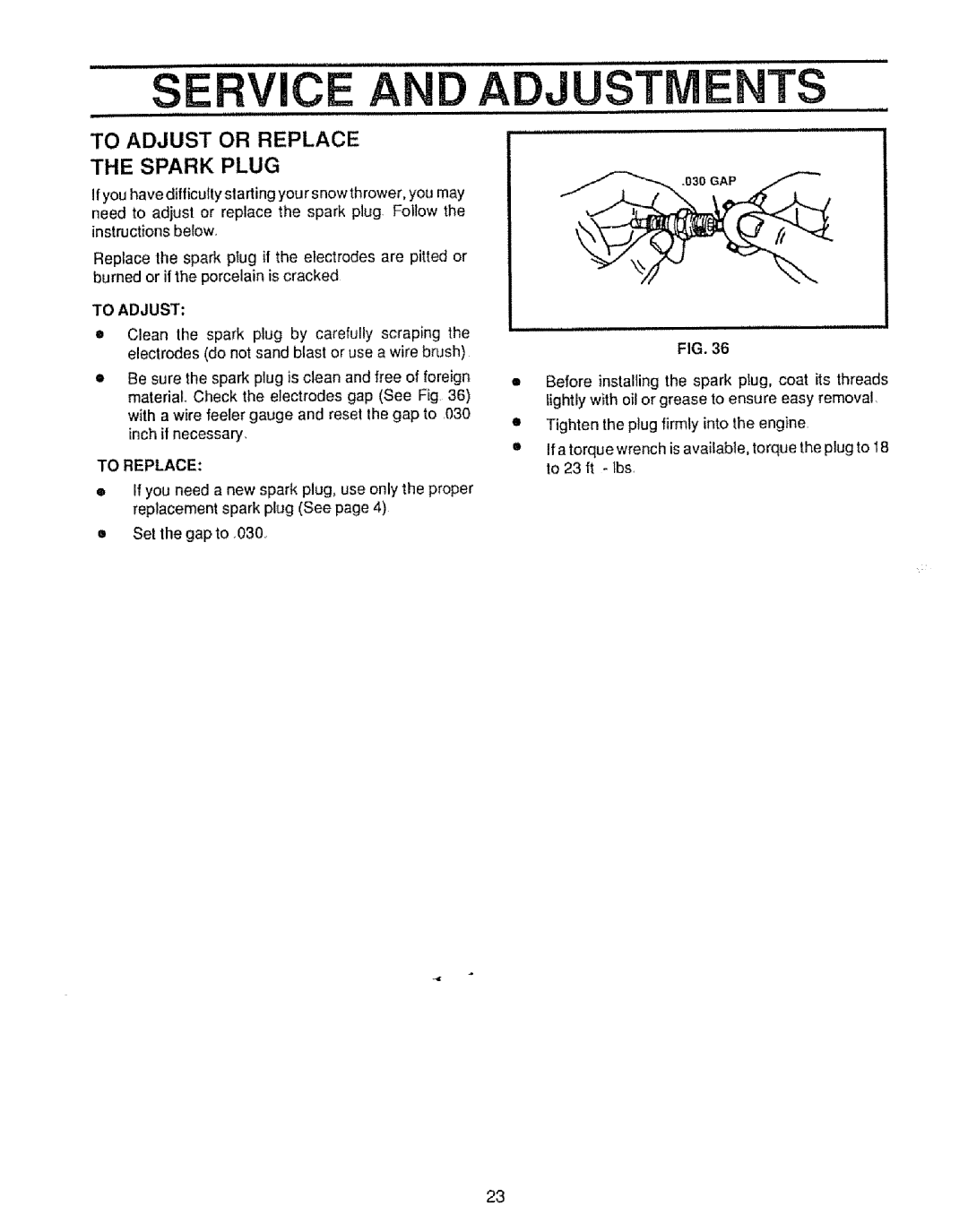 Sears 536.886531 owner manual To Adjust or Replace, To Replace 