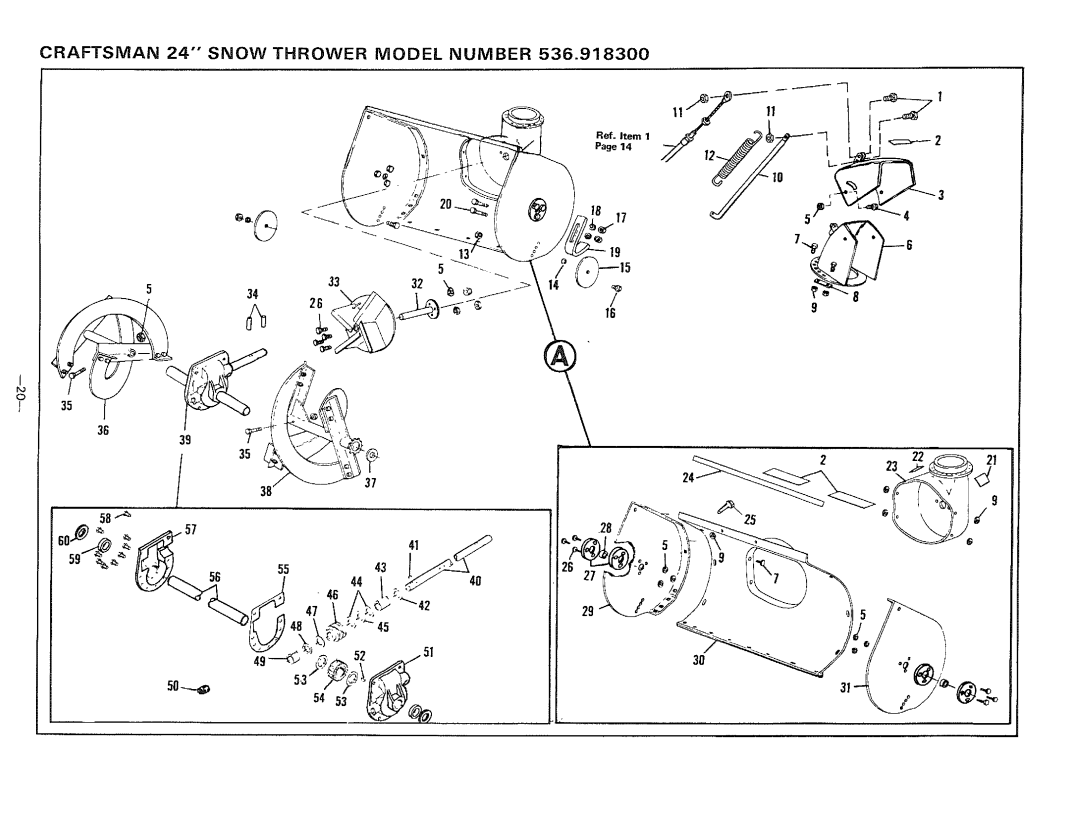 Sears 536.9183 owner manual Craftsman 24 Snow Thrower Model Number 